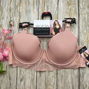 Sofia Vergara Full Coverage Lace Spacer Lightweight Comfy Bra 36B